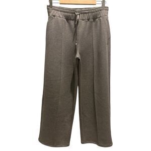 Spanx Air Essentials Wide Leg Track Pant Size Medium - Hemmed - Heather Gray